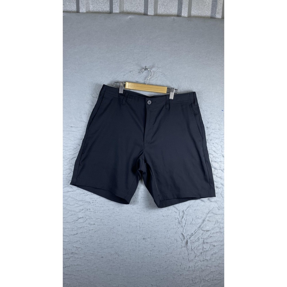 BCG Shorts Mens 32 Black Chino Performance Golf 10 Inch Inseam Stretch Casual